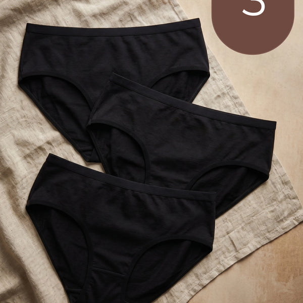 Cotton High Coverage Mid Waist Hipster Panty with Ultra Soft Waistband (TW-63)(Black)
