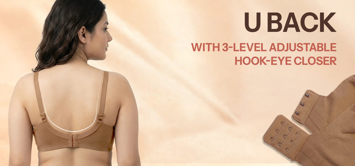 Cotton Non-Padded Plus-Size M-Frame Minimiser Bonded Bra (SB-9303)(Fawn) - Banner 5