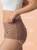 Cotton High Coverage Boy Shorts (TW-65)(Fawn)