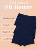 Cotton High Coverage Boy Shorts (TW-65)(Navy)