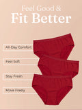 Cotton High Coverage Mid Waist Hipster Panty with Ultra Soft Waistband (TW-63)(Red)