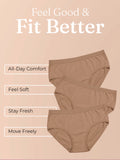 Cotton High Coverage Mid Waist Hipster Panty with Ultra Soft Waistband (TW-63)(Fawn)