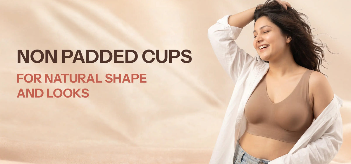 Cotton Non-Padded Plus-Size Bonded Bra with Hidden Concealer (SB-915-Coral) (MR) - Banner 6