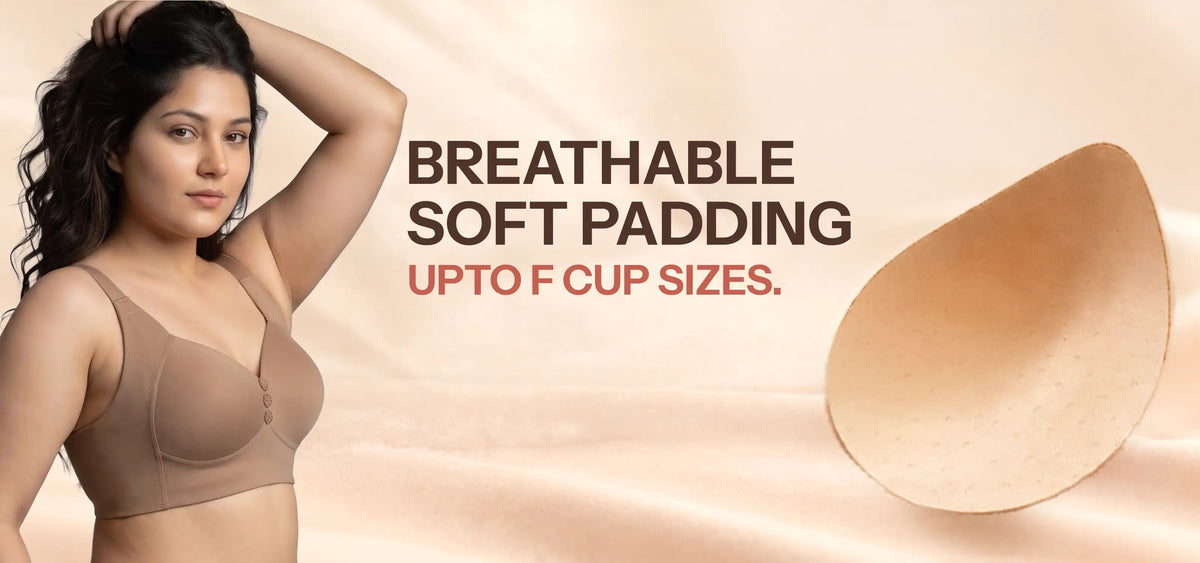 Cotton Padded Plus-Size M-Frame Minimiser Bonded Bra (SB-9203)(Black) (MR) - Banner 6