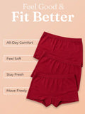 Cotton High Coverage Boy Shorts (TW-65)(Red)
