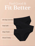 Cotton High Coverage Mid Waist Hipster Panty with Ultra Soft Waistband (TW-63)(Black)