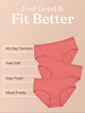 Cotton High Coverage Mid Waist Hipster Panty with Ultra Soft Waistband (TW-63)(Coral)