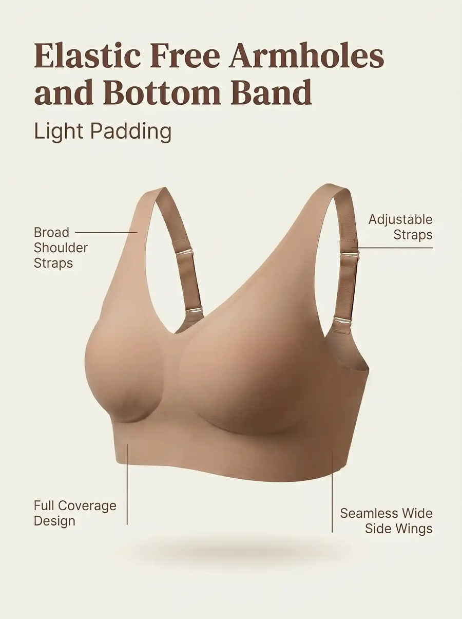 Cotton Padded Full Coverage Plus-Size Bonded Bra  (SB-918) (Fawn)