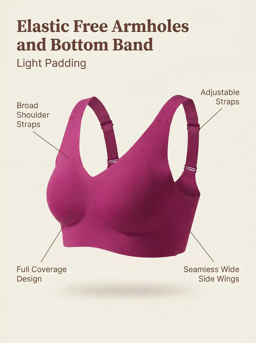 Cotton Padded Full Coverage Plus-Size Bonded Bra (SB-918-Wine)
