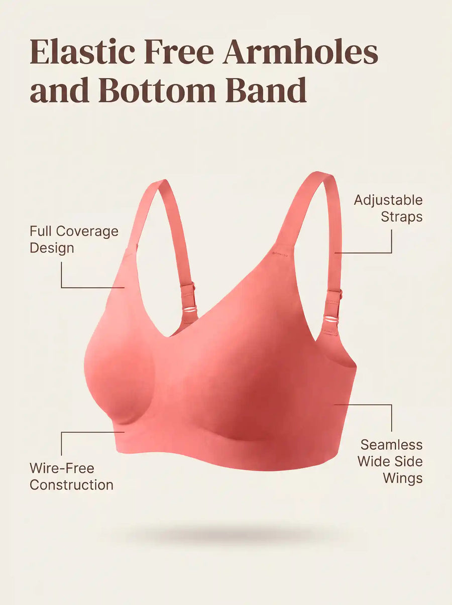 Cotton Non-Padded Full Coverage Bonded Bra (SB-935-Coral)