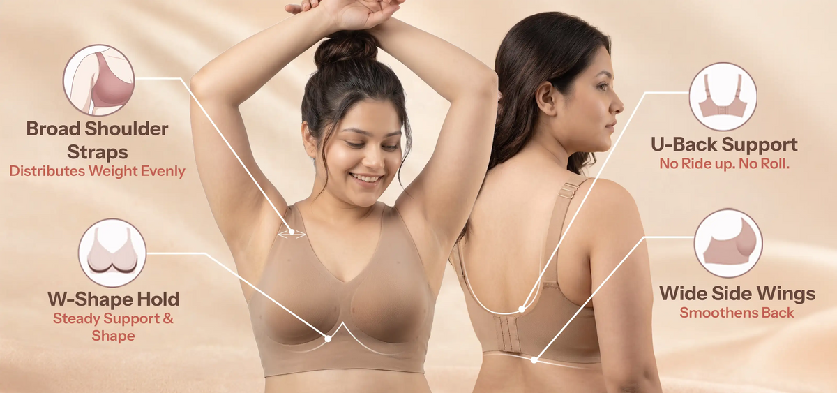 Cotton Padded Full Coverage Plus-Size Bonded Bra  (SB-918) (Fawn) - Banner 7