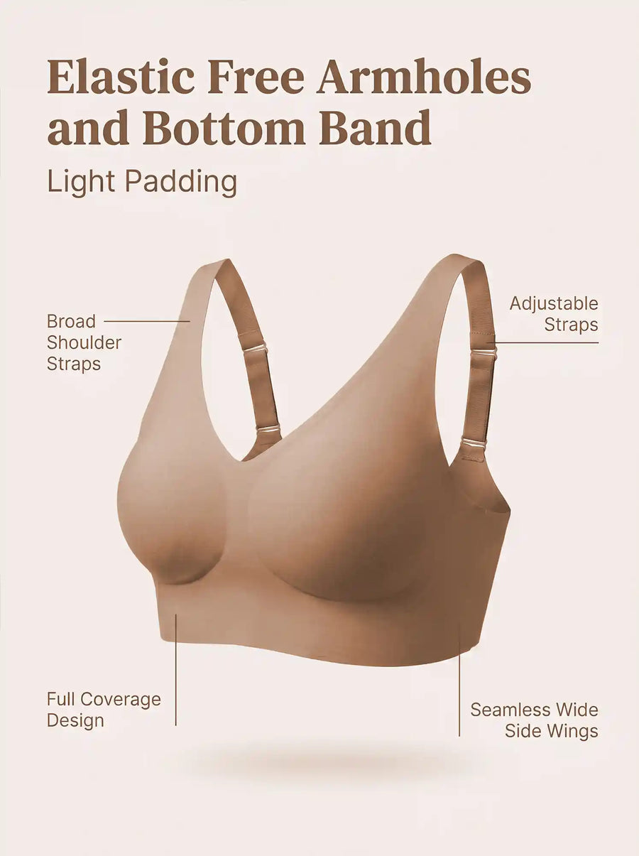 Cotton Padded Full Coverage Plus-Size Bonded Bra  (SB-918) (Fawn)
