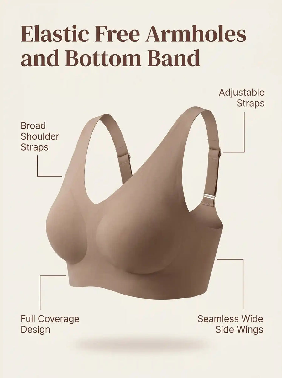 Cotton Non-Padded Plus-Size Bonded Bra with Hidden Concealer (SB-915-Fawn)