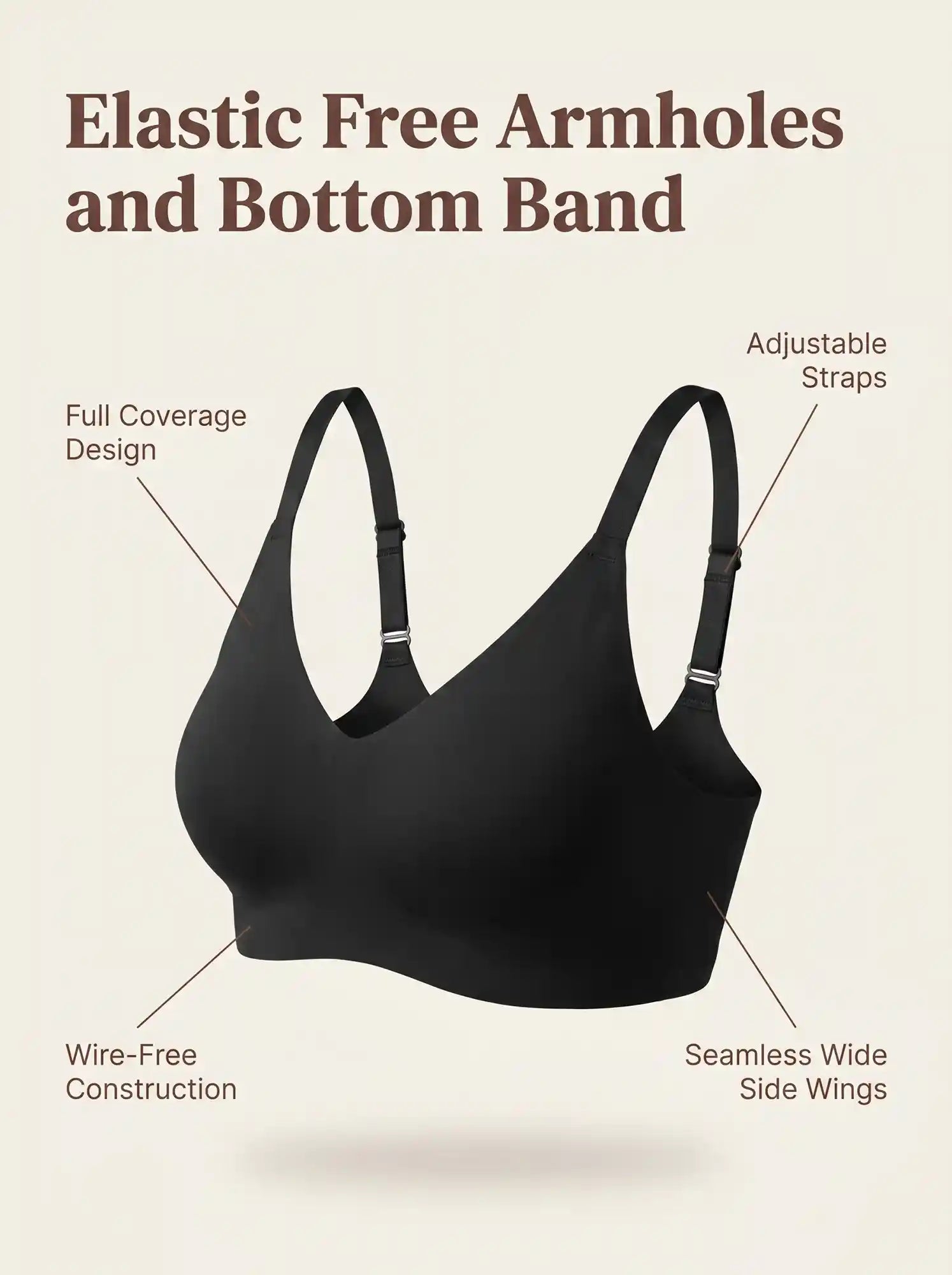 Cotton Non-Padded Full Coverage Bonded Bra (SB-935-Black)