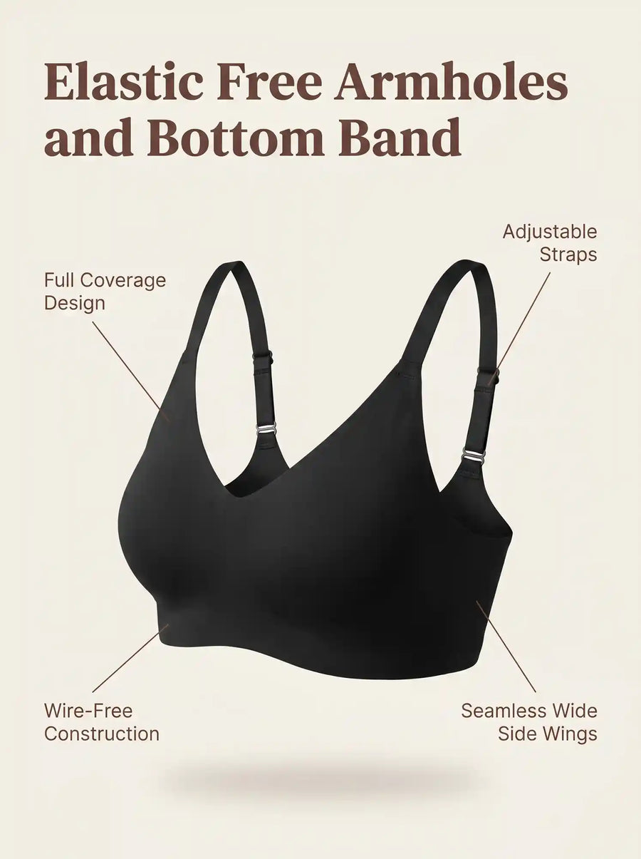 Cotton Non-Padded Full Coverage Bonded Bra (SB-935-Black)