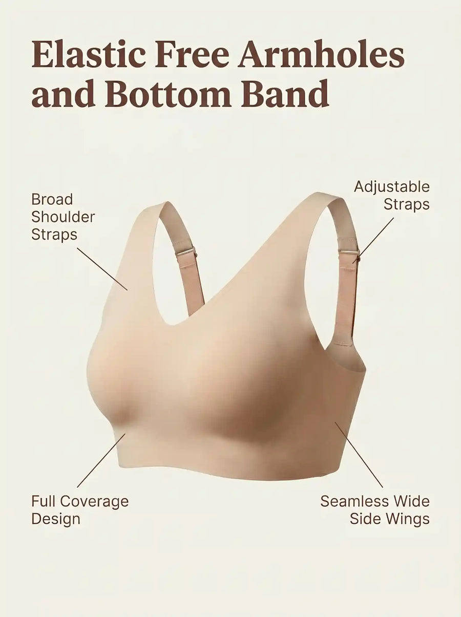 Cotton Non-Padded Plus-Size Bonded Bra with Hidden Concealer (SB-915-Skin)