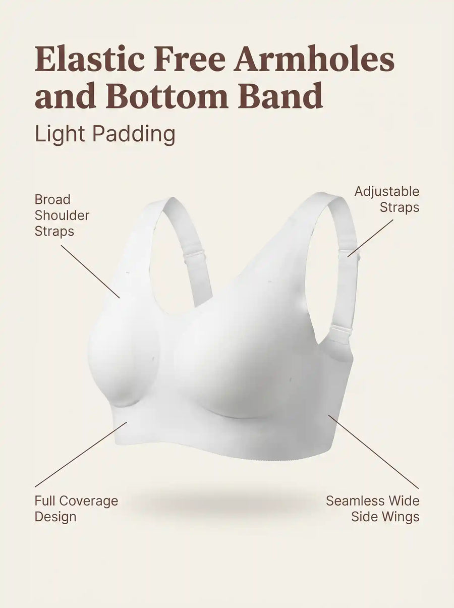 Cotton Padded Full Coverage Plus-Size Bonded Bra (SB-918-White)