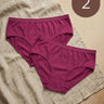 Cotton High Coverage Mid Waist Hipster Panty with Ultra Soft Waistband (TW-63-Wine)(Pack Of 2)