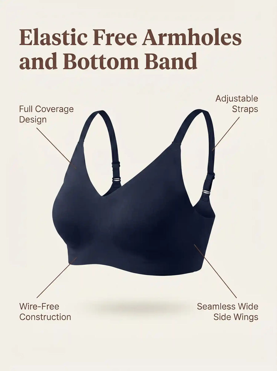 Cotton Non-Padded Full Coverage Bonded Bra (SB-935-Navy)
