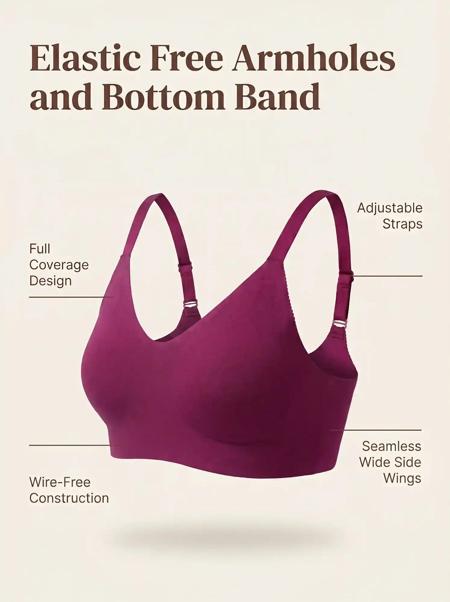 Cotton Non-Padded Full Coverage Bonded Bra (SB-935-Wine)