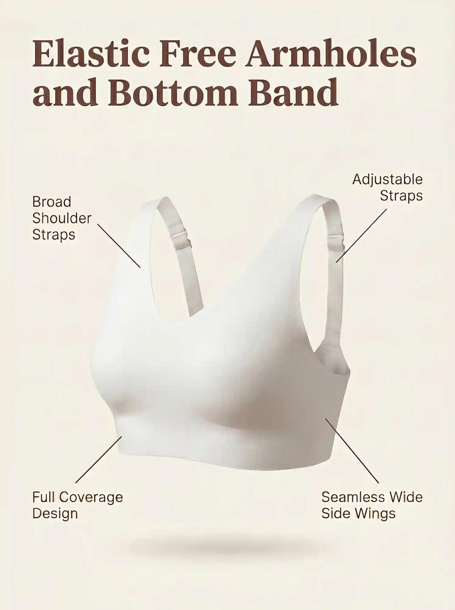 Cotton Non-Padded Plus-Size Bonded Bra with Hidden Concealer  (SB-915-White)