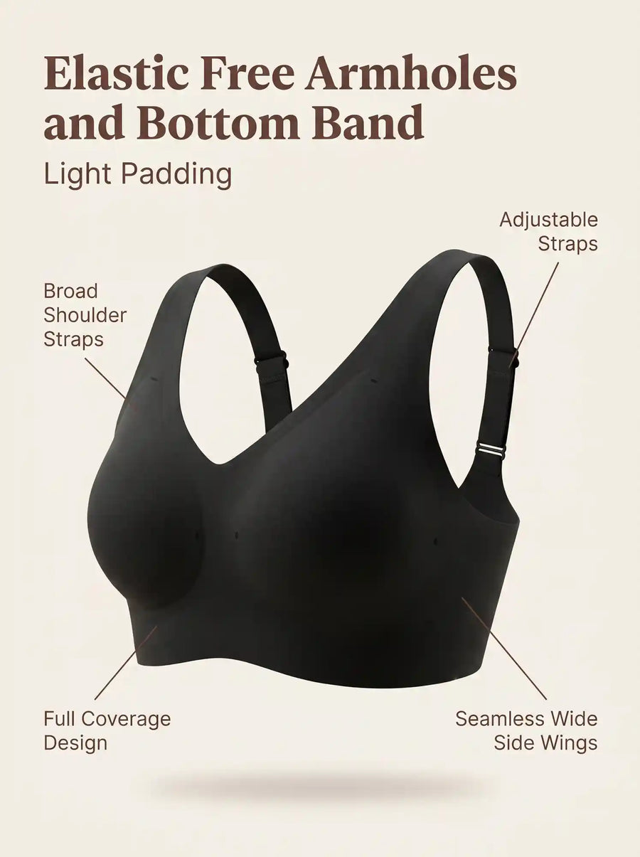 Cotton Padded Full Coverage Plus-Size Bonded Bra (SB-918-Black)