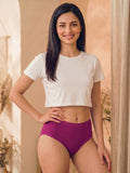 Cotton High Coverage Mid Waist Hipster Panty with Ultra Soft Waistband (TW-63-Wine)(Pack Of 2)