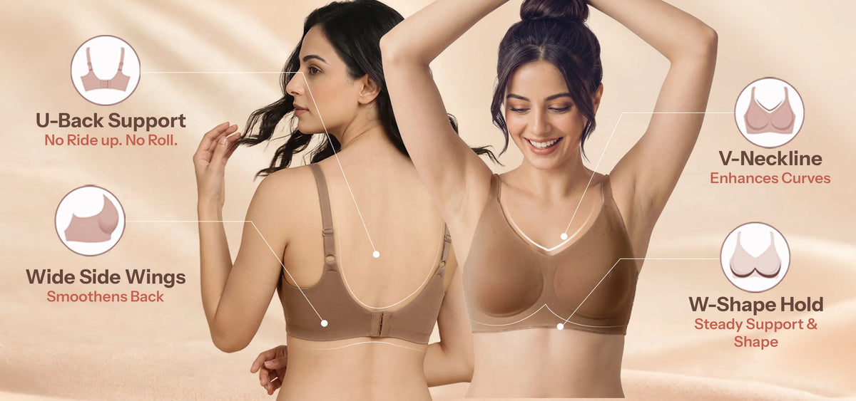 Cotton Padded Full Coverage Bonded Bra (SB-938-Coral) - Banner 7