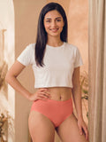 Cotton High Coverage Mid Waist Hipster Panty with Ultra Soft Waistband (TW-63-Coral)(Pack Of 2)