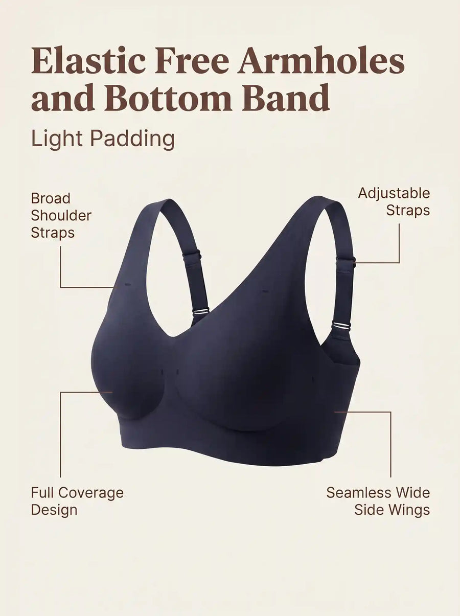 Cotton Padded Full Coverage Plus-Size Bonded Bra (SB-918-Navy)