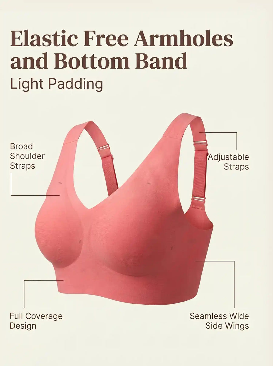 Cotton Padded Full Coverage Plus-Size Bonded Bra (SB-918-Coral)