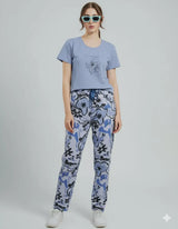 Arolisa Women’s Hosiery Lounge Set – Tee & Pyjama, Relaxed Fit