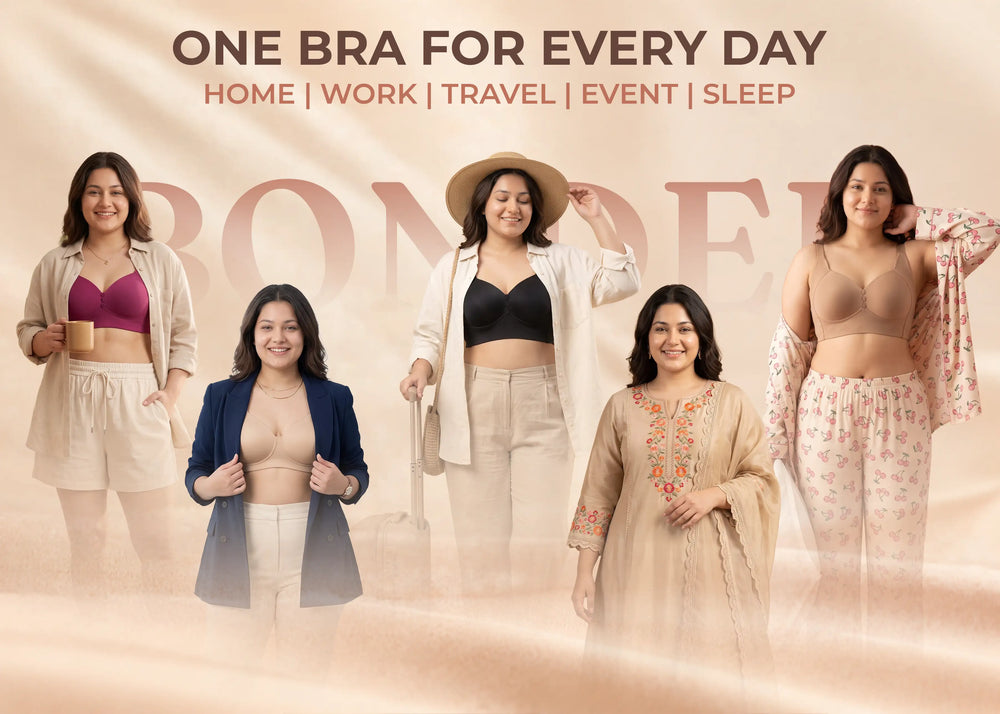 Cotton Non-Padded Plus-Size M-Frame Minimiser Bonded Bra (SB-9303)(Fawn)