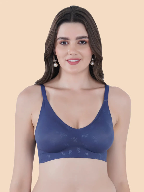 Tweens Seamless Bonded Lightly Padded Invisi-Fit Bra  (Blue Print)