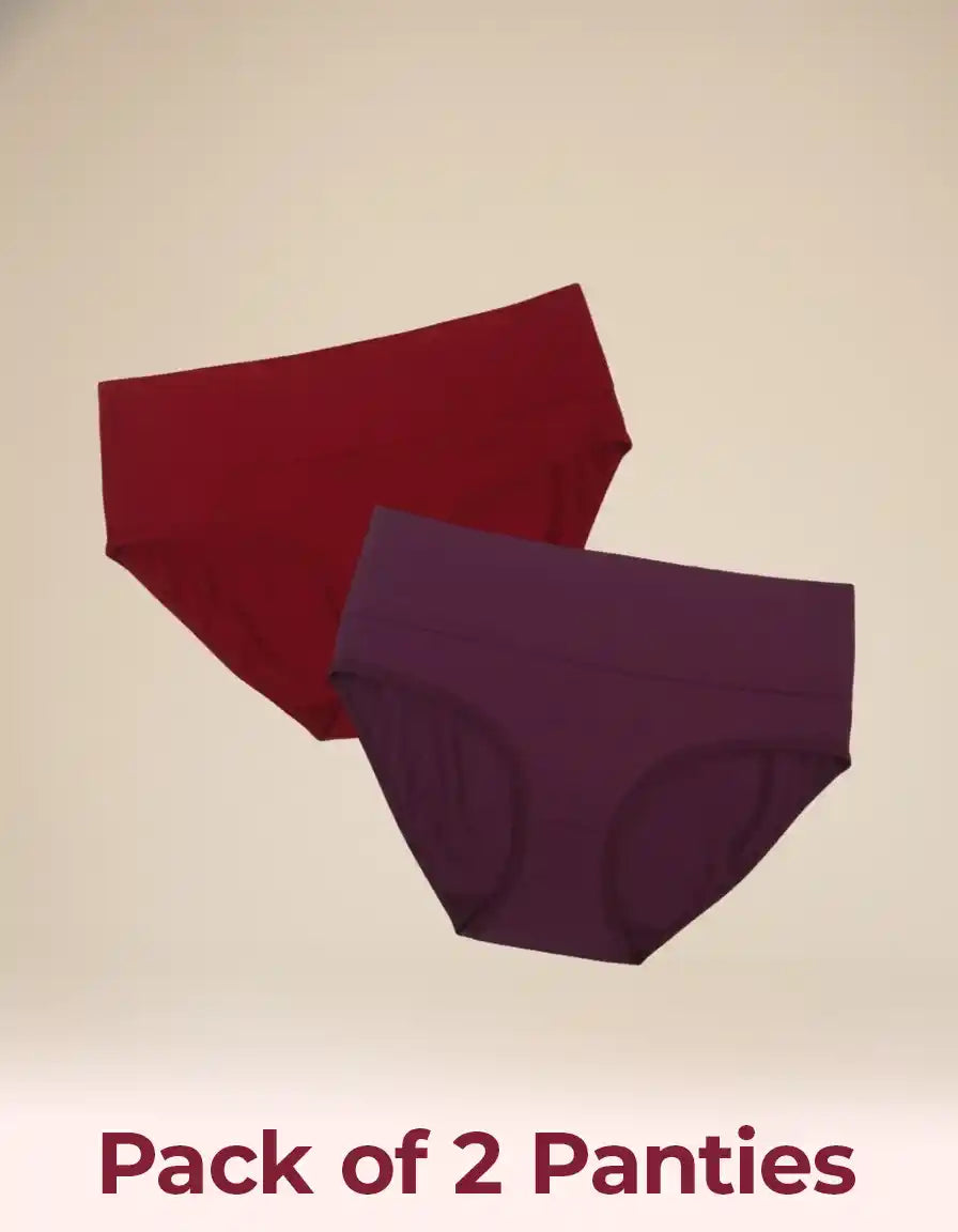 Tweens Tummy Support Cotton Spandex Panty Soft Stretch Shaping Comfort (Pack of 2)