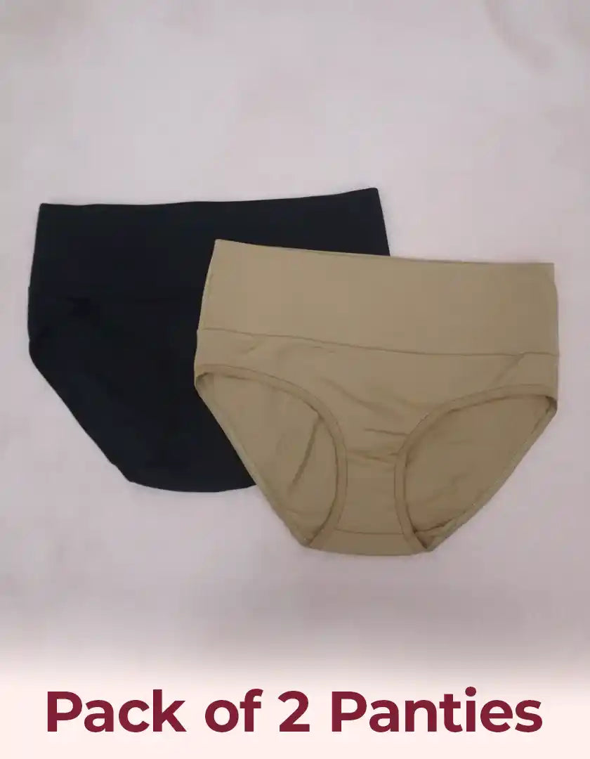 Tweens Cotton Spandex Tummy  Support Panty Stretchable Mid-Rise Shaping Comfort (Pack of 3)