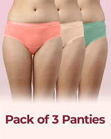 Tweens Cotton Classic Antimicrobial Hipster Panty Soft, Breathable & Stain-Resistant Everyday Comfort (Pack of 3)