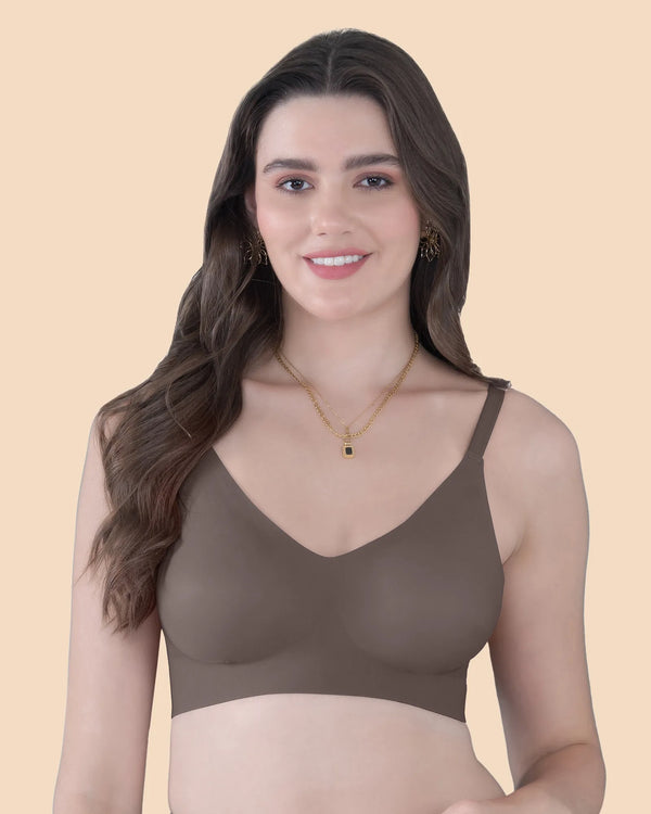 Tweens Seamless Bonded Lightly Padded Invisi-Fit Bra (Chocolate)