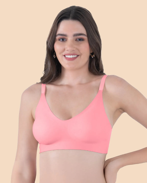 Tweens Seamless Bonded Lightly Padded Invisi-Fit Bra   (Coral)