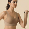 Bonded Gym Bra with Crisscross Back | Non-Padded | Breathable Cotton (Tw-SB-995)(Fawn)