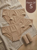 Cotton High Coverage Mid Waist Hipster Panty with Ultra Soft Waistband (TW-63)(Fawn)