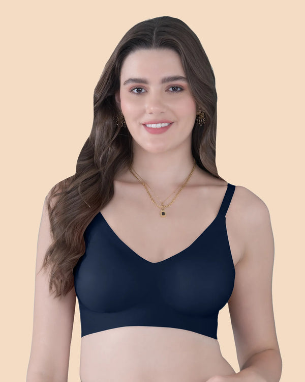 Tweens Seamless Bonded Lightly Padded Invisi-Fit Bra (Navy Blue)