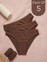 Cotton Medium Coverage Bikini Cut Panty with Soft Waistband (TW-71)(Coffee)
