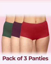 Tweens High-Rise Cotton Stretch Boyshorts Full Coverage, Seamless Comfort Everyday Essentials (Pack Of 3))