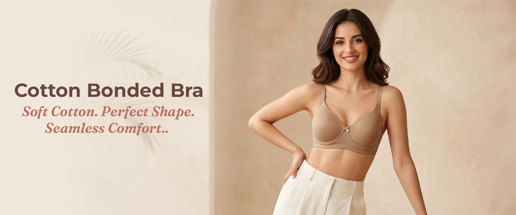 Cotton Padded Bonded T-Shirt Bra | Seamless Look, 360° Support & All-Day Comfort (TW-SB-9081-9082) (Fawn)