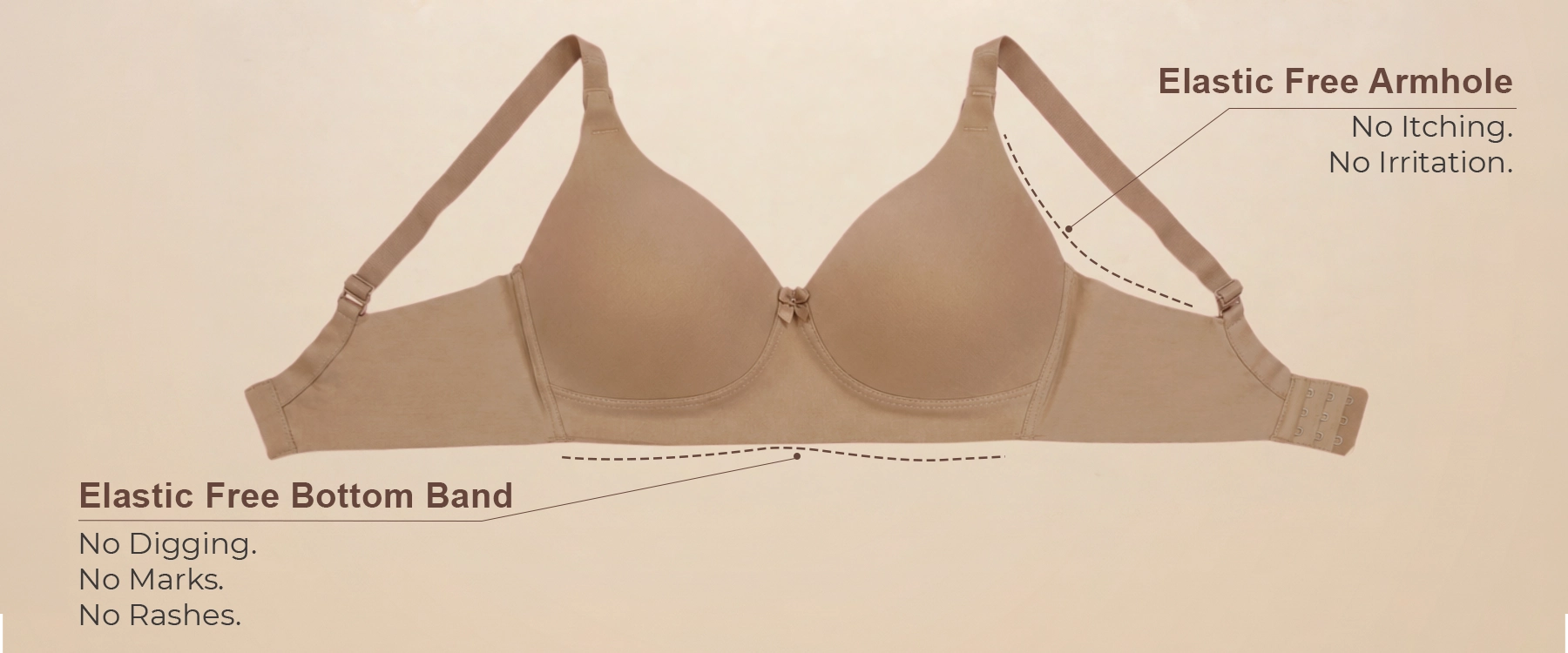 Cotton Padded Plus-Size T-Shirt Bonded Bra | Seamless Look, 360° Support & All-Day Comfort (TW-SB-9082) (Skin)