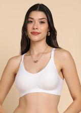 Tweens Bonded Breathable Cotton Padded Full-Coverage Bra (SB-938-White)