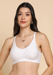 Tweens Bonded Breathable Cotton Padded Full-Coverage Bra (SB-938-White)