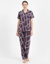 Arolisa Women’s Rayon Lounge Set – Shirt & Pyjama, Relaxed Fit