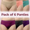 Tweens High Coverage Cotton Spandex Hipster Panty with Stay-Fresh Treatment (Pack of 6)